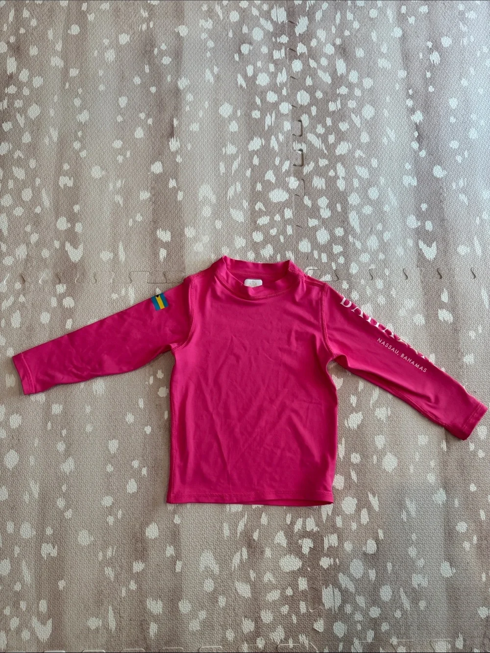 Baha Mar Girls Pink Long Sleeve Rash Guard Swim Shirt 4T